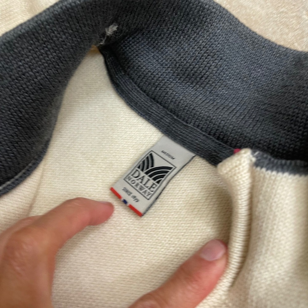 Dale Of Norway Women's St. Moritz Merino Wool Fair Isle Quarter Zip Sweater M - Picture 3 of 8